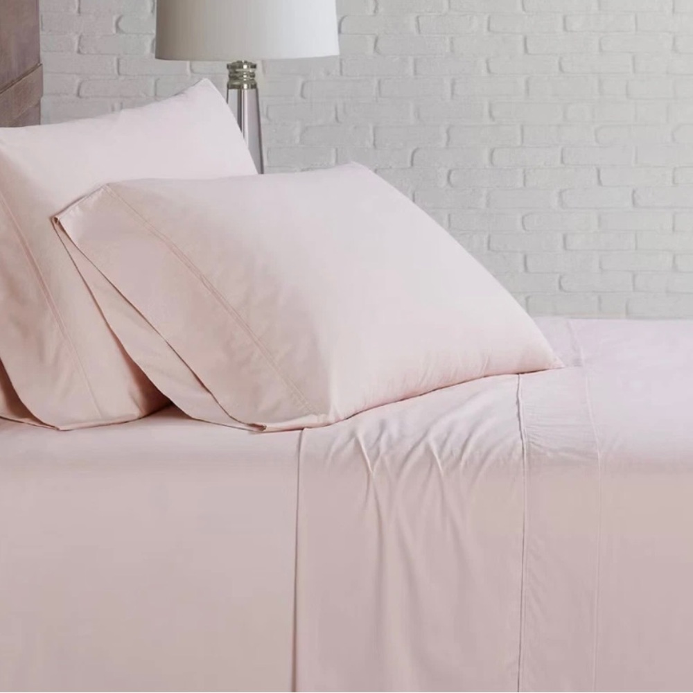 Brooklyn Loom solid cotton percale blush twin XL 3piece 100% cotton